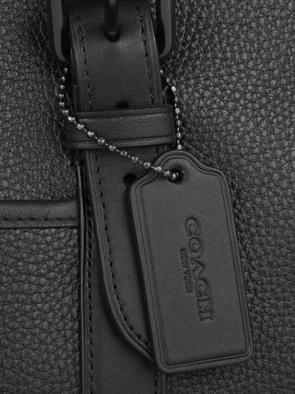 Coach Tote Pebble Leather Black NWT